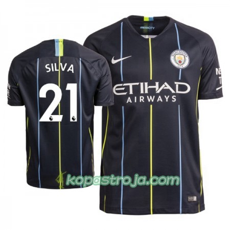 Billiga Fotbollströjor Manchester City David Silva 21 Borta tröja 2018/19 Kortärmad